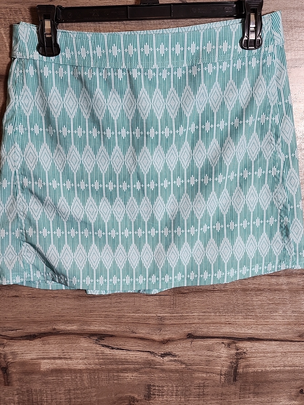 Ripskirt Hawaii Mini Wrap Skirt In Seaglass Green Geometic Print